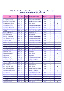 1º semestre Curso de Cardiopneumologia
