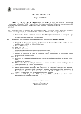 18o Edital de Convoca&ccedil;&atilde;o - Professor