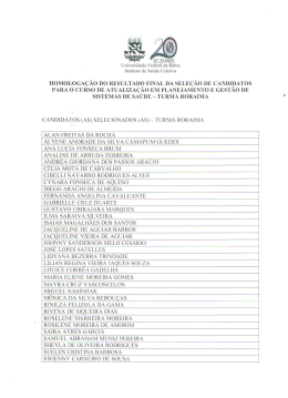 (Publicado em 10/06/2015)Homologa&ccedil;&atilde;o do resultado da sele&ccedil;&atilde;o