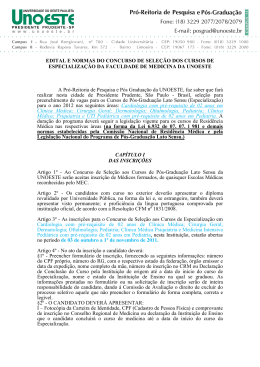 Edital Especializa&ccedil;&atilde;o