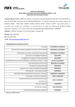 EDITAL DE CONVOCA&Ccedil;&Atilde;O EDITAL PARA O PROCESSO