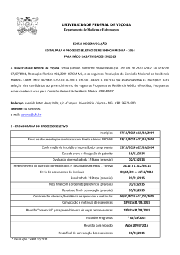 Edital Residência Médica – 2015