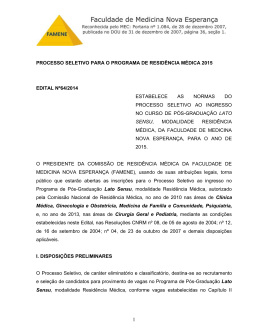 FACULDADES DE ENFERMAGEM E MEDICINA