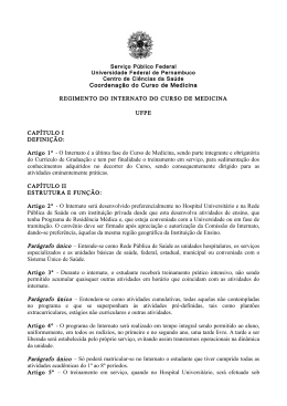 Regimento do Internato - Universidade Federal de Pernambuco