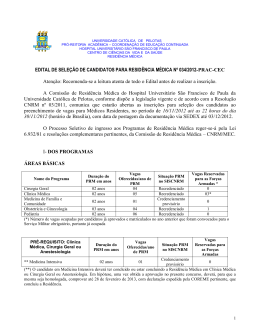 EDITAL DE SELE&Ccedil;&Atilde;O DE CANDIDATOS PARA