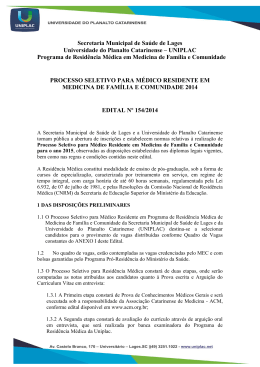 Processo Seletivo para Médico Residente em Medicina de Família e