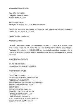 Relação nº 76/2001 - Tribunal de Contas da União