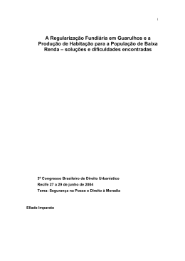 A Regularizacao Fundiaria em Guarulhos