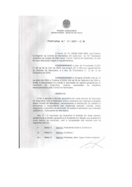 Portaria n. 11-2007 - Central de Mandados de