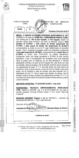 1&deg; oFIctAL DE REGISTRO DE IM&Oacute;VEIS DE GUARULHOS ESTADO
