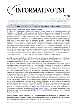 Informativo TST n&ordm; 058