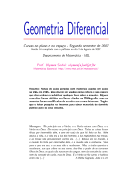Geometria Diferencial: Notas de aulas