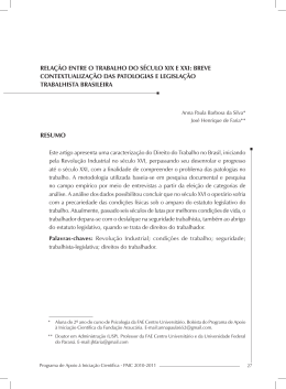 resumo relação entre o trabalho do século xix e xxi: breve