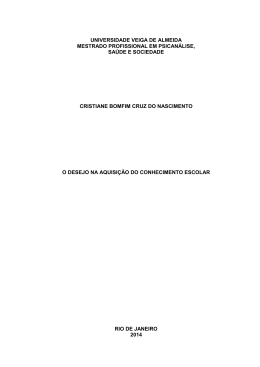 O desejo na aquisição do conhecimento escolar