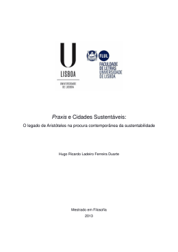 Praxis e Cidades Sustent&aacute;veis: - Reposit&oacute;rio da Universidade de