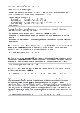 Exercícios preparatórios para a P2