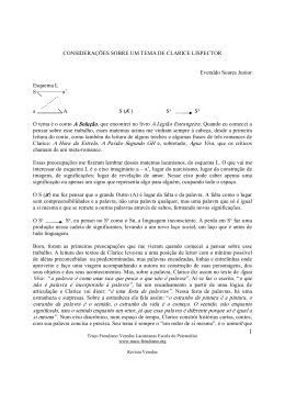 CONSIDERAÇÕES SOBRE UM TEMA DE CLARICE LISPECTOR