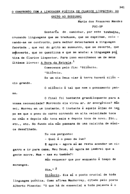 DO GRITO AO SUSSURRO Gostarta de. caminhar, POl` este