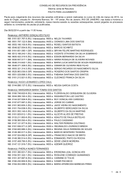 CONSELHO DE RECURSOS DA PREVIDÊNCIA PAUTA PARA