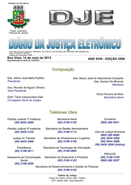14 - Di&aacute;rio da Justi&ccedil;a Eletr&ocirc;nico - TJRR
