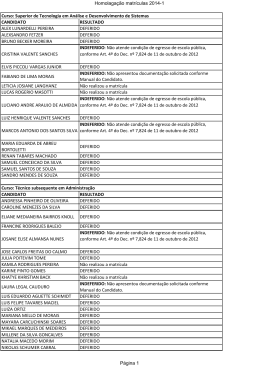 Resultado das matr&iacute;culas em 1&ordf; chamada