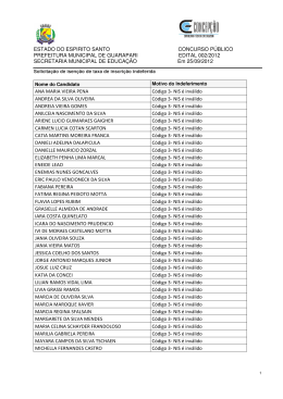 Isen&ccedil;&atilde;o Indeferida
