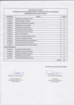 ESU LTADO DA ELEIÇÃO COMISSÃO LOCAL DE