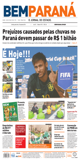 Preju&iacute;zos causados pelas chuvas no Paran&aacute; devem