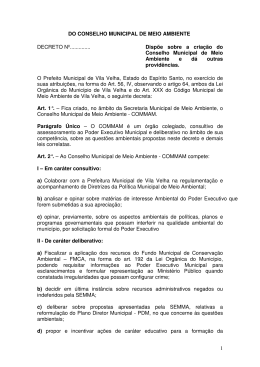 1 DO CONSELHO MUNICIPAL DE MEIO AMBIENTE