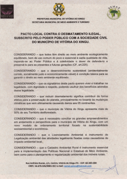 Pacto Local Contra o Desmatemento Ilegal do Xingu