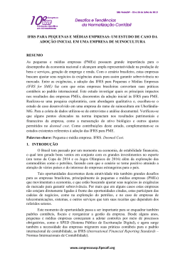 IFRS PARA PEQUENAS E M&Eacute;DIAS EMPRESAS