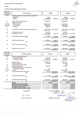 Demonstra&ccedil;&atilde;o de Resultados - Instituto Polit&eacute;cnico de Castelo Branco