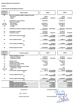 Demonstra&ccedil;&atilde;o de Resultados - Instituto Polit&eacute;cnico de Castelo Branco