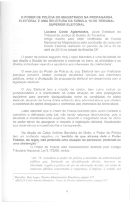 o PODER DE POL&iacute;CIA DO MAGISTRADO NA PROPAGANDA