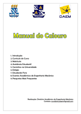 1. Introdu&ccedil;&atilde;o 2. Curr&iacute;culo do Curso 3. Matr&iacute;cula 4. Assist&ecirc;ncia