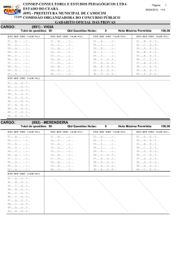 Gabarito Oficial de Camocim (N&iacute;vel Fundamental)