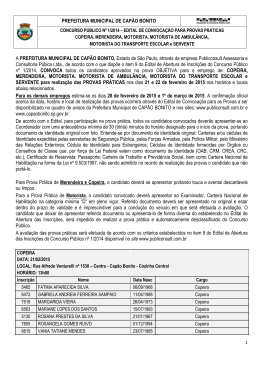 PREFEITURA MUNICIPAL DE CAP&Atilde;O BONITO A