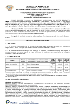 Edital n&deg; 001/2015 - Objetiva Concursos