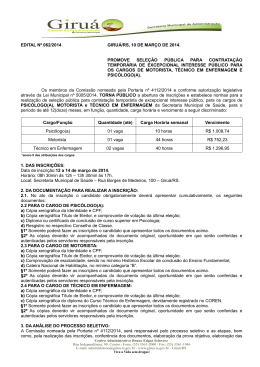 edital n 062-14 selecao para o cargo de motorista tecnico
