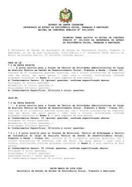 EDITAL N&deg; 001/2009