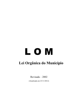 Lei Org&acirc;nica - C&acirc;mara Municipal de Tr&ecirc;s Rios