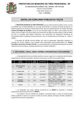 Edital do Concurso Público nº 01-15