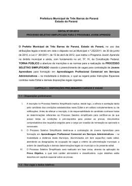 EDITAL DE PROCESSO SELETIVO