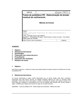 ABPE/M011:1998 - Associação Brasileira de Tubos Poliolefínicos e