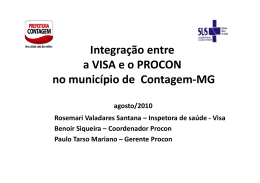 Integração entre a VISA e o PROCON no município de Contagem
