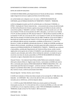 DEPARTAMENTO DE TR&Acirc;NSITO DE MINAS GERAIS &ndash; DETRAN