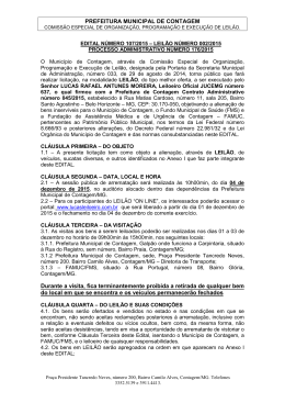 PREFEITURA MUNICIPAL DE CONTAGEM Durante a visita, fica