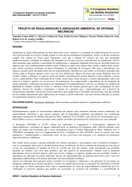 PROJETO DE REGULARIZA&Ccedil;&Atilde;O E ADEQUA&Ccedil;&Atilde;O