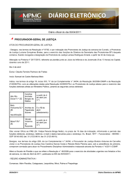 Di&aacute;rio oficial do dia 05/04/2011 PROCURADOR