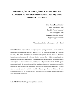 as concep&ccedil;&otilde;es de educa&ccedil;&atilde;o de jovens e adultos expressas no